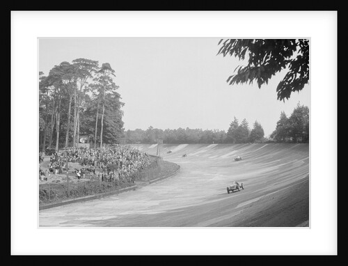 Riley 9 Brooklands on the banking at Brooklands by Bill Brunell