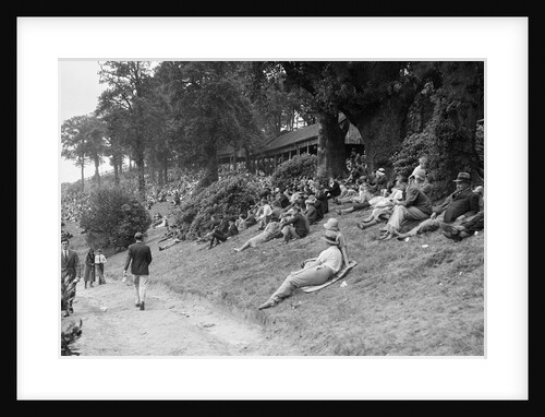 Crowds attending a motor race at Brooklands by Bill Brunell