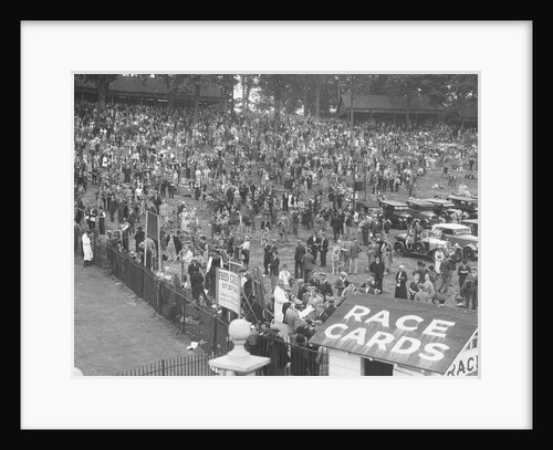 Crowds attending a motor race at Brooklands by Bill Brunell