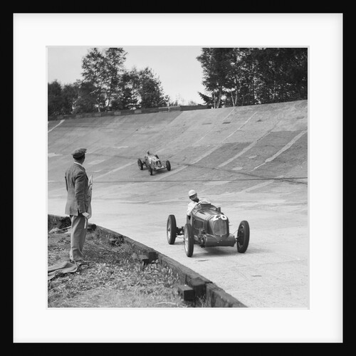 Reg Parnell's MG K3 leading B Bira's Maserati, JCC International Trophy, Brooklands, 2 August 1937 by Bill Brunell