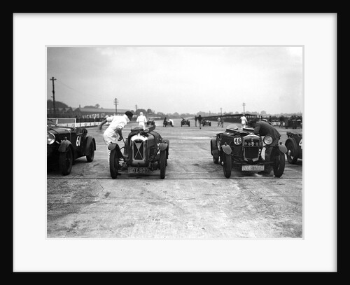 Salmson and Frazer-Nash on the start line at a JCC Members Day, Brooklands by Bill Brunell
