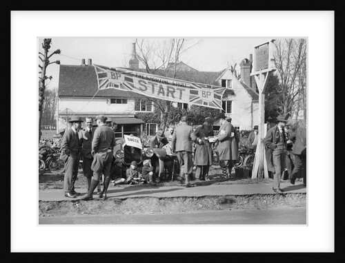 Start line for the Surbiton Motor Club Grand Cup, the Talbot Hotel, Ripley, Surrey, 1929 by Bill Brunell