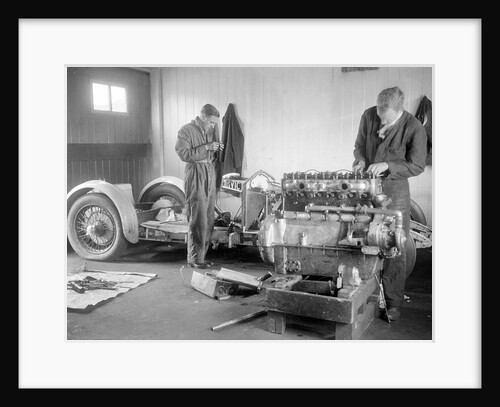 Mechanics working on Raymond Mays' 4500 cc Invicta car by Bill Brunell