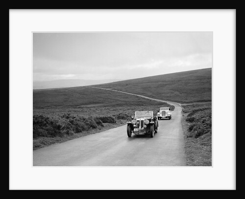 RD Harris' MG Magnette leading RJ Barker's Terraplane at the MCC Torquay Rally, July 1937 by Bill Brunell
