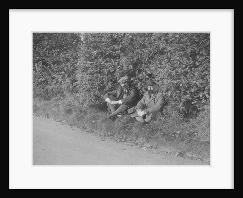 Two men taking a rest during the Bugatti Owners Club car treasure hunt, 25 October 1931 by Bill Brunell