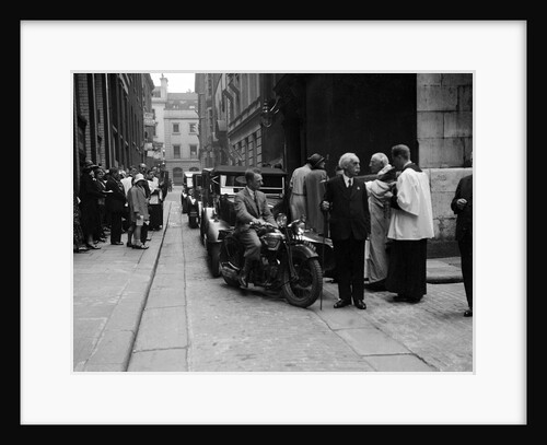 600 cc Douglas motorcycle combination at a motor vehicle blessing ceremony by Bill Brunell
