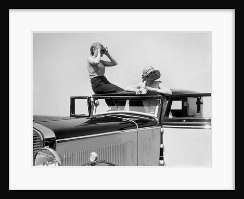 Kitty Brunell road testing a 1931 Delage D8 by Bill Brunell