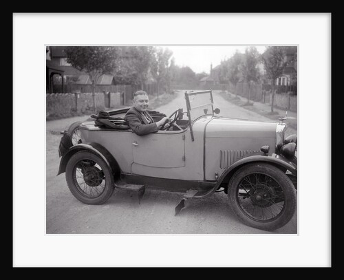FA Thatcher behind the wheel of a 1929 Triumph Super Seven open four-seater by Bill Brunell