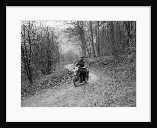 Motorcycle ridden by RD Quincy competing in the Inter-Varsity Trial, November 1931 by Bill Brunell