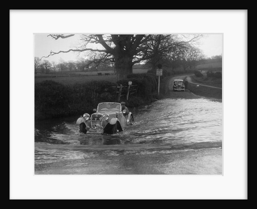 972 cc Singer Le Mans driving through a ford during a motoring trial, 1936 by Bill Brunell