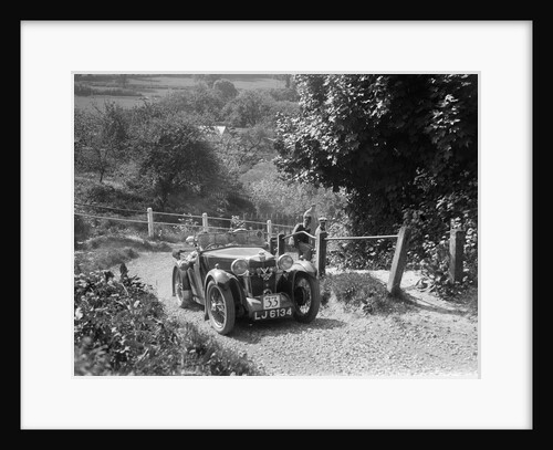 1932 MG J1 taking part in a West Hants Light Car Club Trial, Ibberton Hill, Dorset, 1930s by Bill Brunell