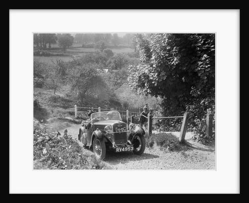 Singer open 2-seater taking part in a West Hants Light Car Club Trial, Ibberton Hill, Dorset, 1930s by Bill Brunell
