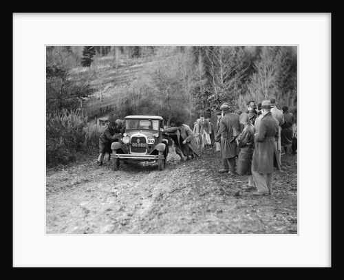 KHL Seaton's Ford Model A saloon receiving a push in the Inter-Varsity Trial, 1930 by Bill Brunell