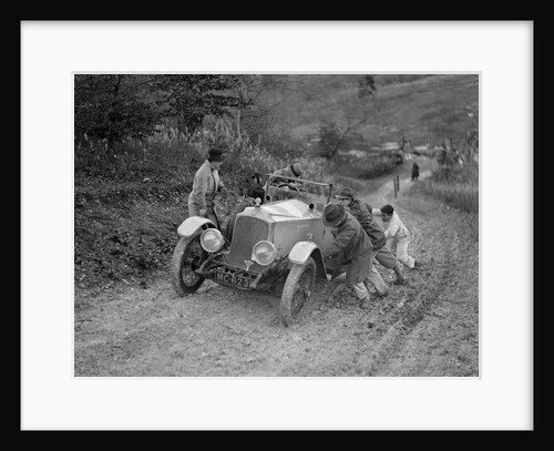 EA Beale's Vauxhall 30-98 Velox 4 seater receiving a push during the Inter-Varsity Trial, 1930 by Bill Brunell