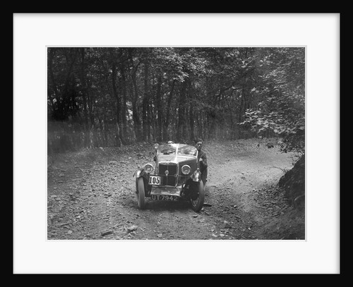 MG M type taking part in the B&HMC Brighton-Beer Trial, Fingle Bridge Hill, Devon, 1934 by Bill Brunell