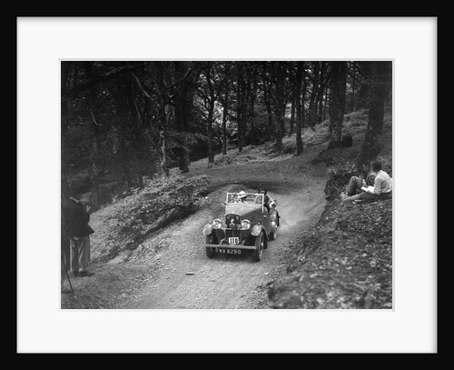 Triumph open tourer taking part in the B&HMC Brighton-Beer Trial, Fingle Bridge Hill, Devon, 1934 by Bill Brunell