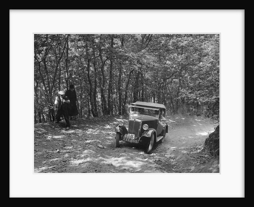 Morris Minor competing in the B&HMC Brighton-Beer Trial, Fingle Bridge Hill, Devon, 1934 by Bill Brunell