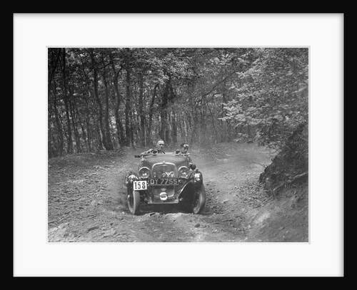1496 cc Singer competing in the B&HMC Brighton-Beer Trial, Fingle Bridge Hill, Devon, 1934 by Bill Brunell