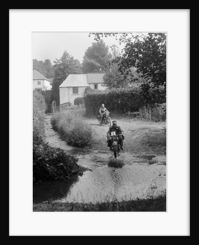 Motorcycles competing in the B&HMC Brighton-Beer Trial, Windout Lane, near Dunsford, Devon, 1934 by Bill Brunell