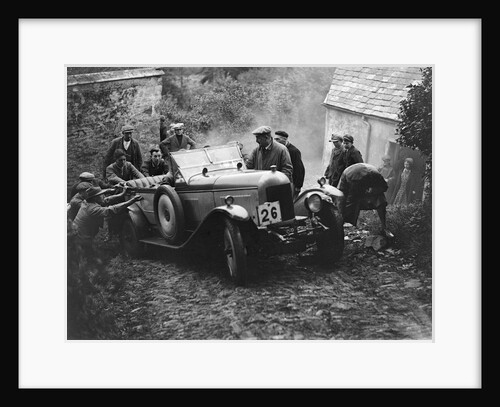Morris or MG 14/28 of MH Fortlage receiving a push in the JCC Lynton Trial, 1932 by Bill Brunell