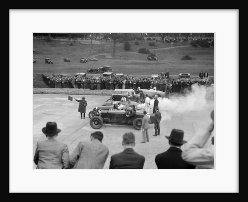 Cars on the start line at a BARC race meeting, Brooklands, 1930 by Bill Brunell