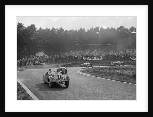 LG Johnson's Frazer-Nash BMW 328 leading two MG PBs, Imperial Trophy, Crystal Palace, 1939 by Bill Brunell