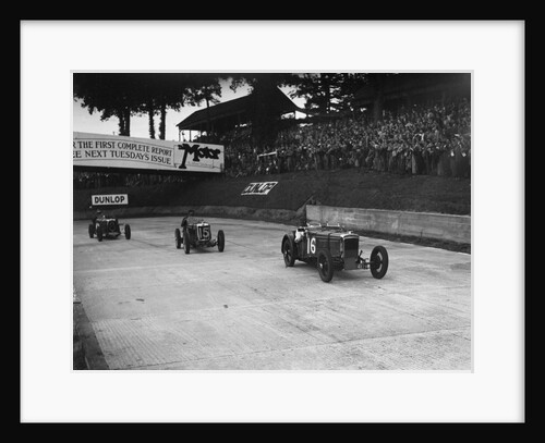 Frazer-Nash, MG and HRG racing at Brooklands, 1938 or 1939 by Bill Brunell