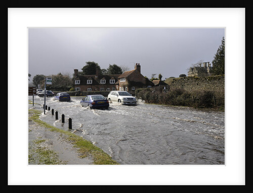 Vehicles on Flooded road at Beaulieu 2008 by Unknown