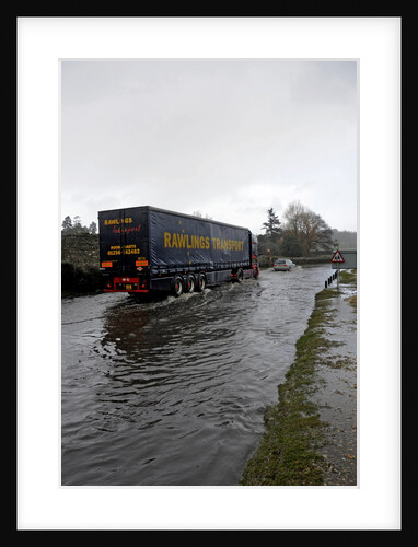 Vehicles on Flooded road at Beaulieu 2008 by Unknown