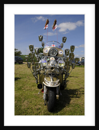 Lambretta scooter showing mod mirrors by Unknown