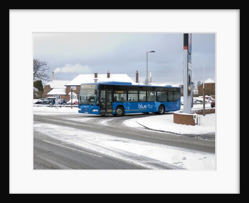 Solent Blue line Bus in snowy weather conditions by Anonymous