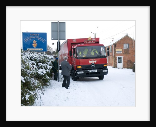 London Pride Brewery lorry stuck in snow 2009 by Unknown