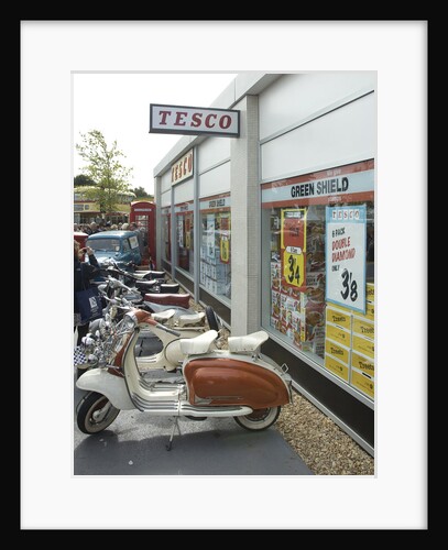 2011 Goodwood Revival Meeting, Tesco retro shop and scooters by Unknown
