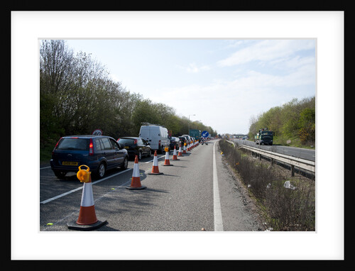 Traffic Jam on A27 roadworks in Sussex near Arundel by Anonymous