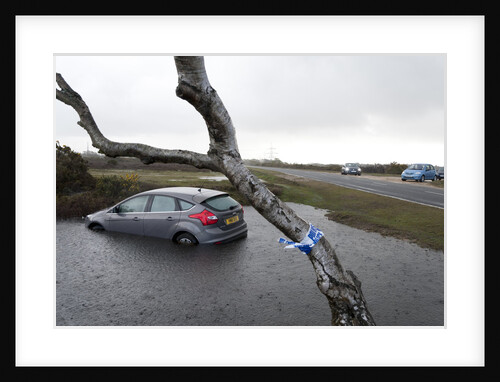 Ford Focus in flooded ditch after losing control on wet road 2012 by Unknown