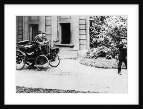 Peugeot 1896 with C.R. Rolls driving and Red flag in front by Anonymous