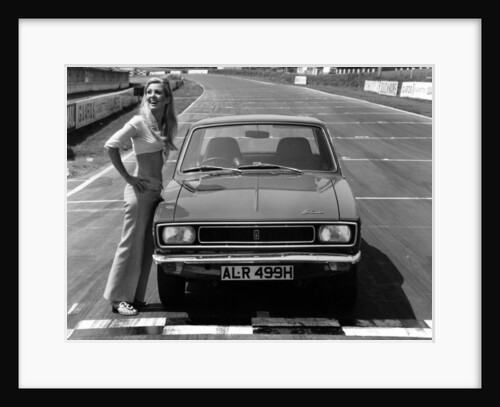 1969 Hillman Hunter GT with female model by Unknown