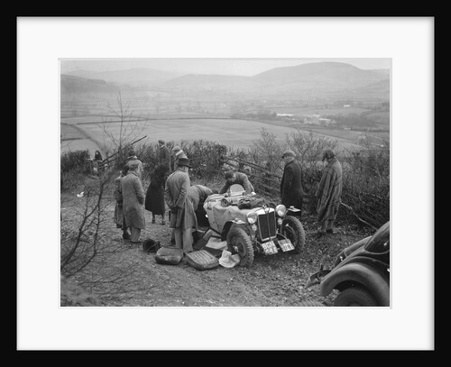 MG PB of K Scales getting a push during the MG Car Club Midland Centre Trial, 1938 by Bill Brunell