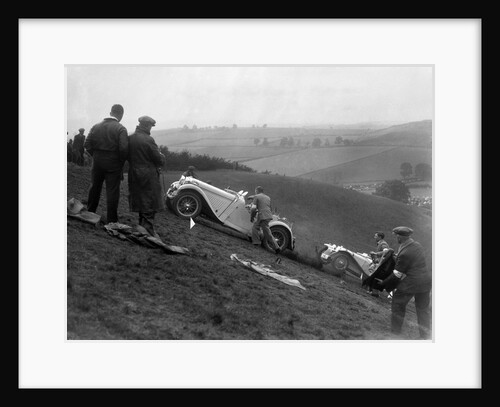 Singer and Riley Imp of B Bira competing in the MG Car Club Rushmere Hillclimb, Shropshire, 1935 by Bill Brunell