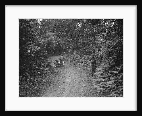Motorcycle and sidecar, B&HMC Brighton-Beer Trial, Simms Hill, Ilsington, Devon, 1930 by Bill Brunell