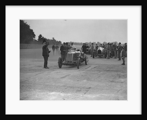 Lea-Francis, Delage and Bentley at a Surbiton Motor Club race meeting, Brooklands, Surrey, 1928 by Bill Brunell