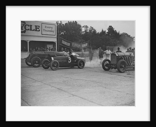 Fiat, Bugatti and Benz competing at a Surbiton Motor Club race meeting, Brooklands, Surrey, 1928 by Bill Brunell