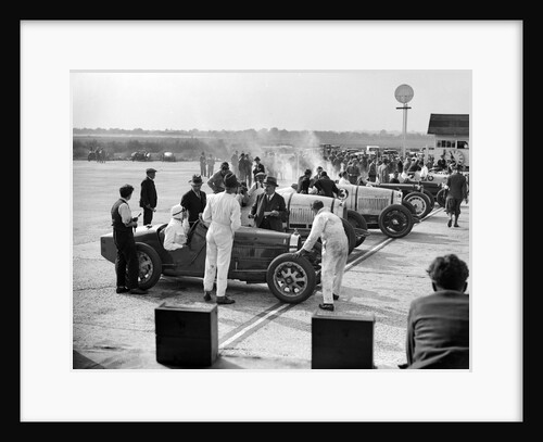 Cars on the start line, Surbiton Motor Club race meeting, Brooklands, Surrey, 1928 by Bill Brunell