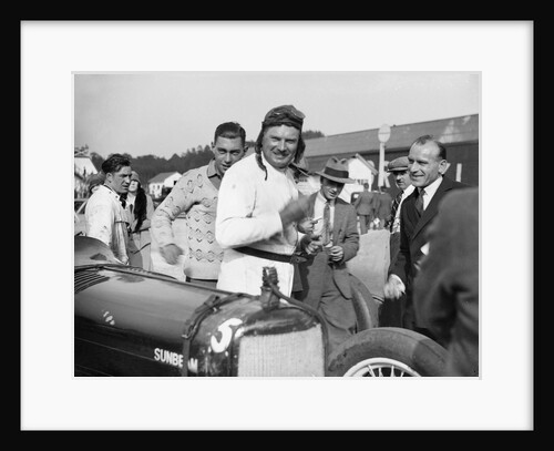 EL Bouts and his Sunbeam, Surbiton Motor Club race meeting, Brooklands, Surrey, 1928 by Bill Brunell