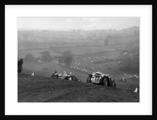 Triumph Southern Cross and MG Magnette at the MG Car Club Rushmere Hillclimb, Shropshire, 1935 by Bill Brunell