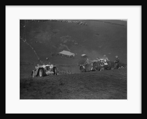 MG PA and MG J type competing in the MG Car Club Rushmere Hillclimb, Shropshire, 1935 by Bill Brunell