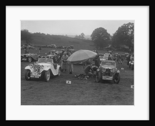 Singer Le Mans and MG J2 at the MG Car Club Rushmere Hillclimb, Shropshire, 1935 by Bill Brunell