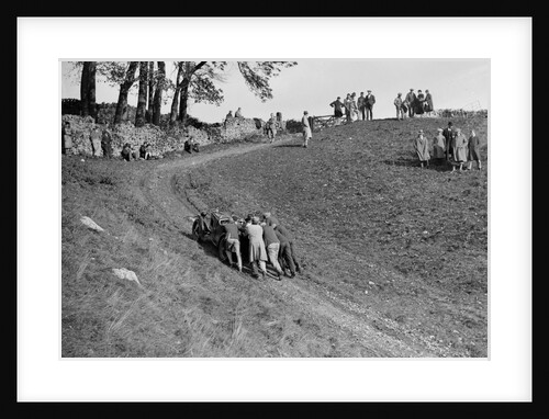MG M type receiving a push up Litton Slack at the MCC Sporting Trial, Derbyshire, 1930 by Bill Brunell