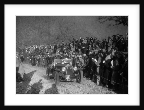 Hillman Aero Minx of RJ Williams competing in the MCC Lands End Trial, Beggars Roost, Devon, 1936 by Bill Brunell