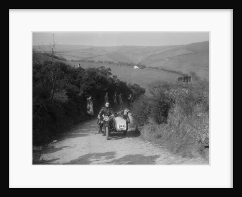990 cc AJS and sidecar of M Laidlaw at the MCC Lands End Trial, Beggars Roost, Devon, 1936 by Bill Brunell